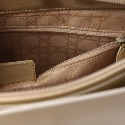 Christian Dior Patent Chrome Beaded Malice Tote Beige 9 of 22