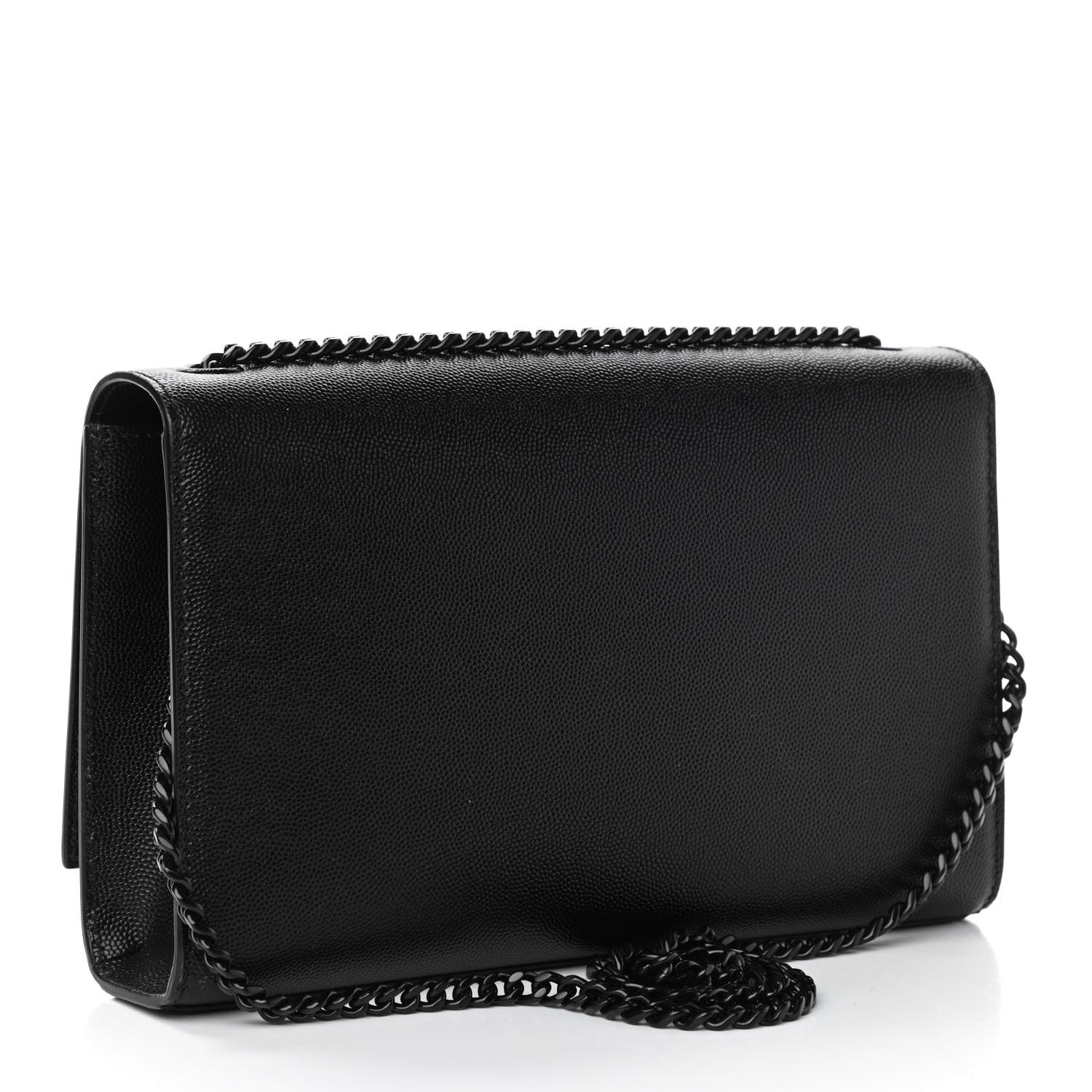 Saint Laurent Grain De Poudre Medium Classic Monogram Kate Satchel Black 3 of 10