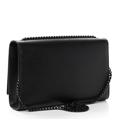 Saint Laurent Grain De Poudre Medium Classic Monogram Kate Satchel Black 3 of 10