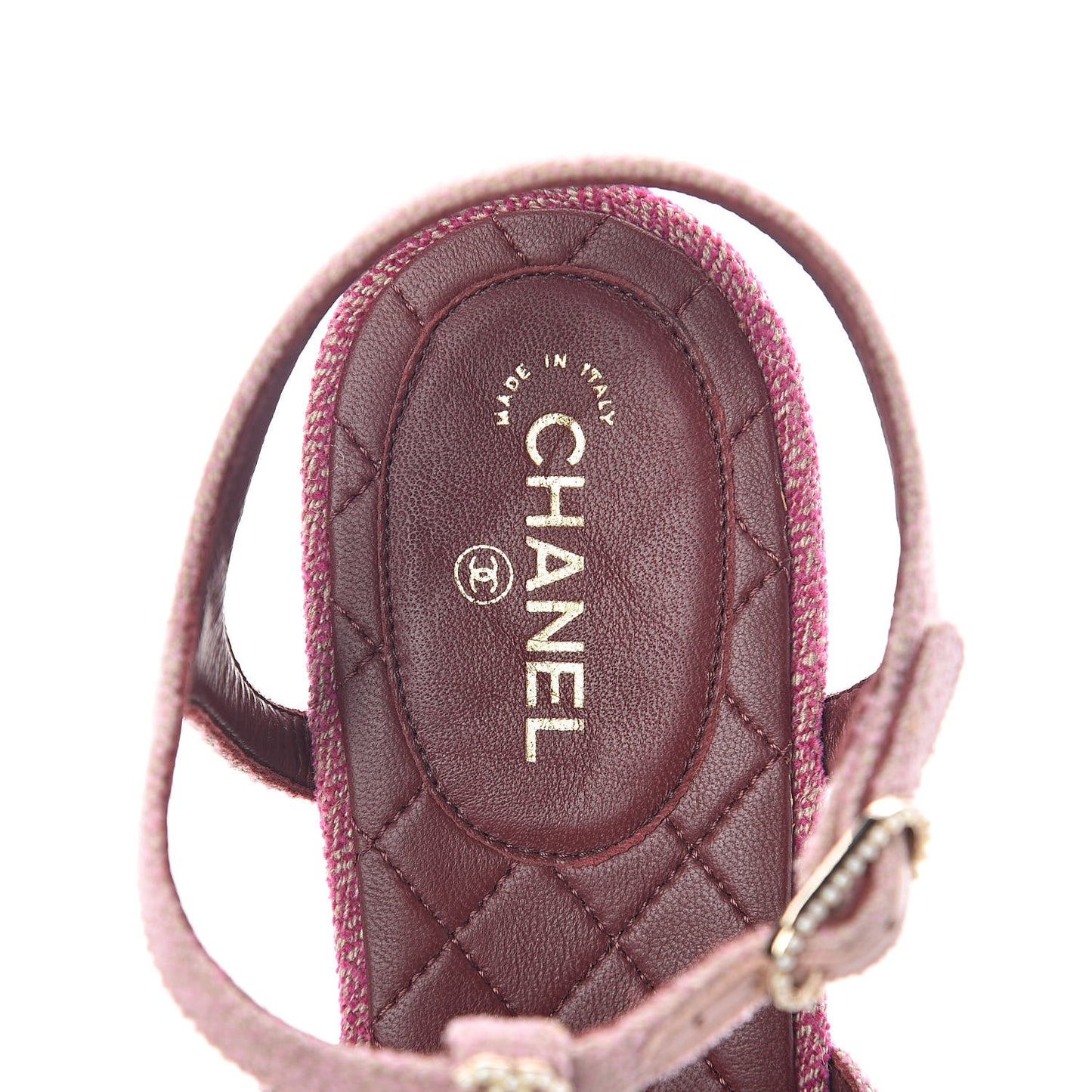 Fabric Embellished Sandals 39 Pink