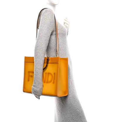Fendi Vitello King Tamponato Plexiglass Medium Fendi Sunshine Shopper Tote Mimosa 2 of 9