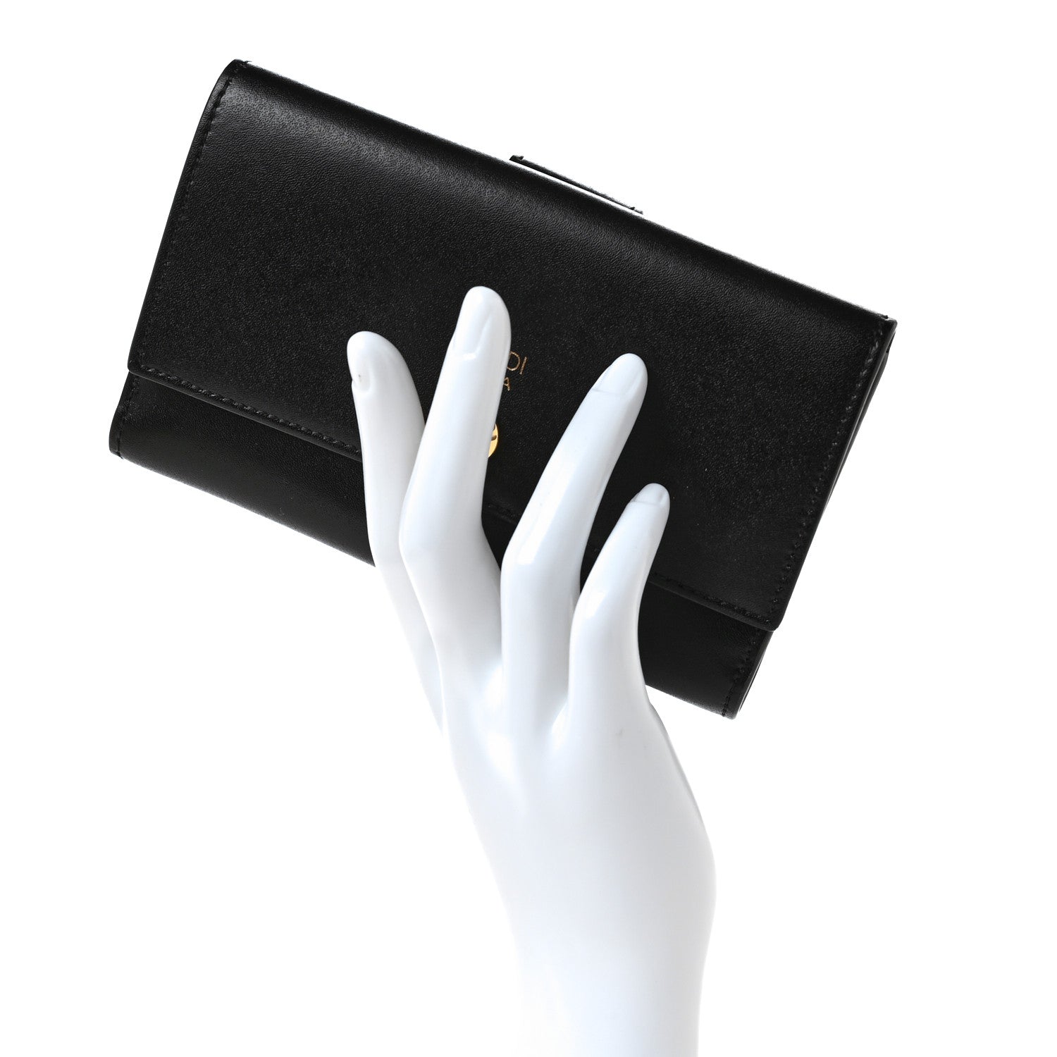 Fendi Vitello Liberty Century Lucido By The Way Medium Bi-Fold Wallet English Black 2 of 9