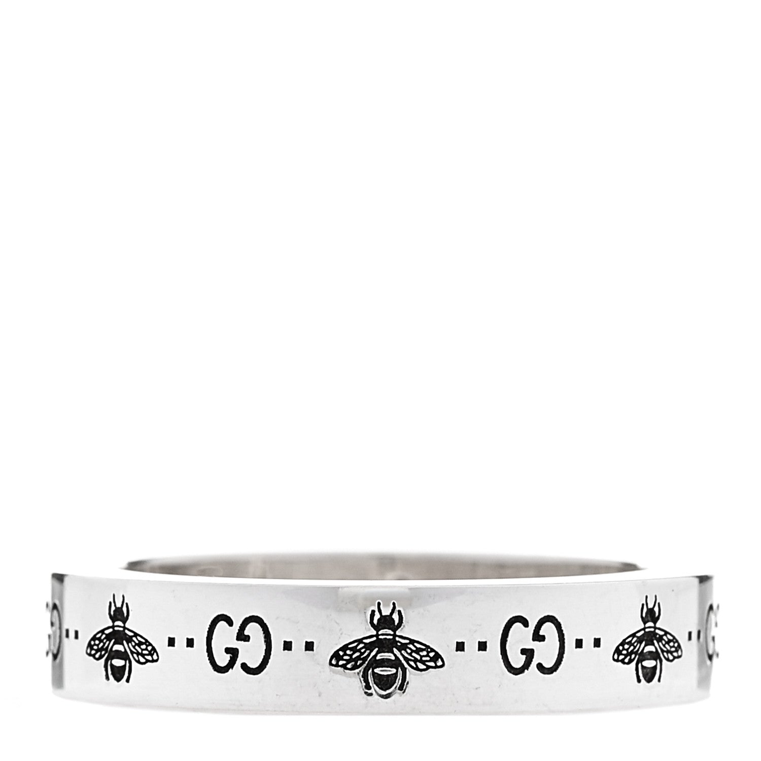 Gucci Sterling Silver Narrow Bee Ring 54 6.75 1 of 7