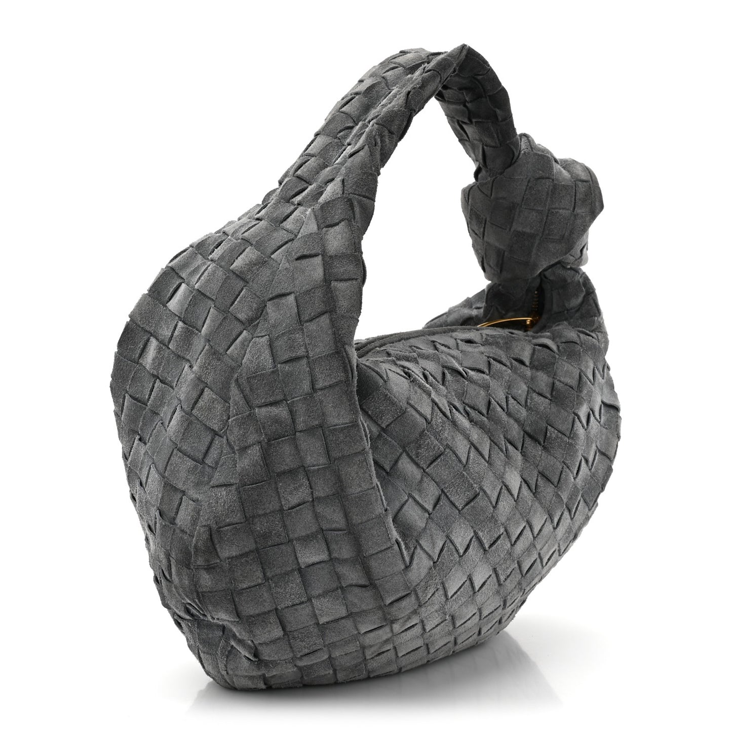 BOTTEGA VENETA Suede Calfskin Intrecciato Teen Jodie Hobo Thunder
