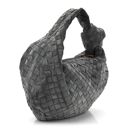 Bottega Veneta BOTTEGA VENETA Suede Calfskin Intrecciato Teen Jodie Hobo Thunder 2 of 10