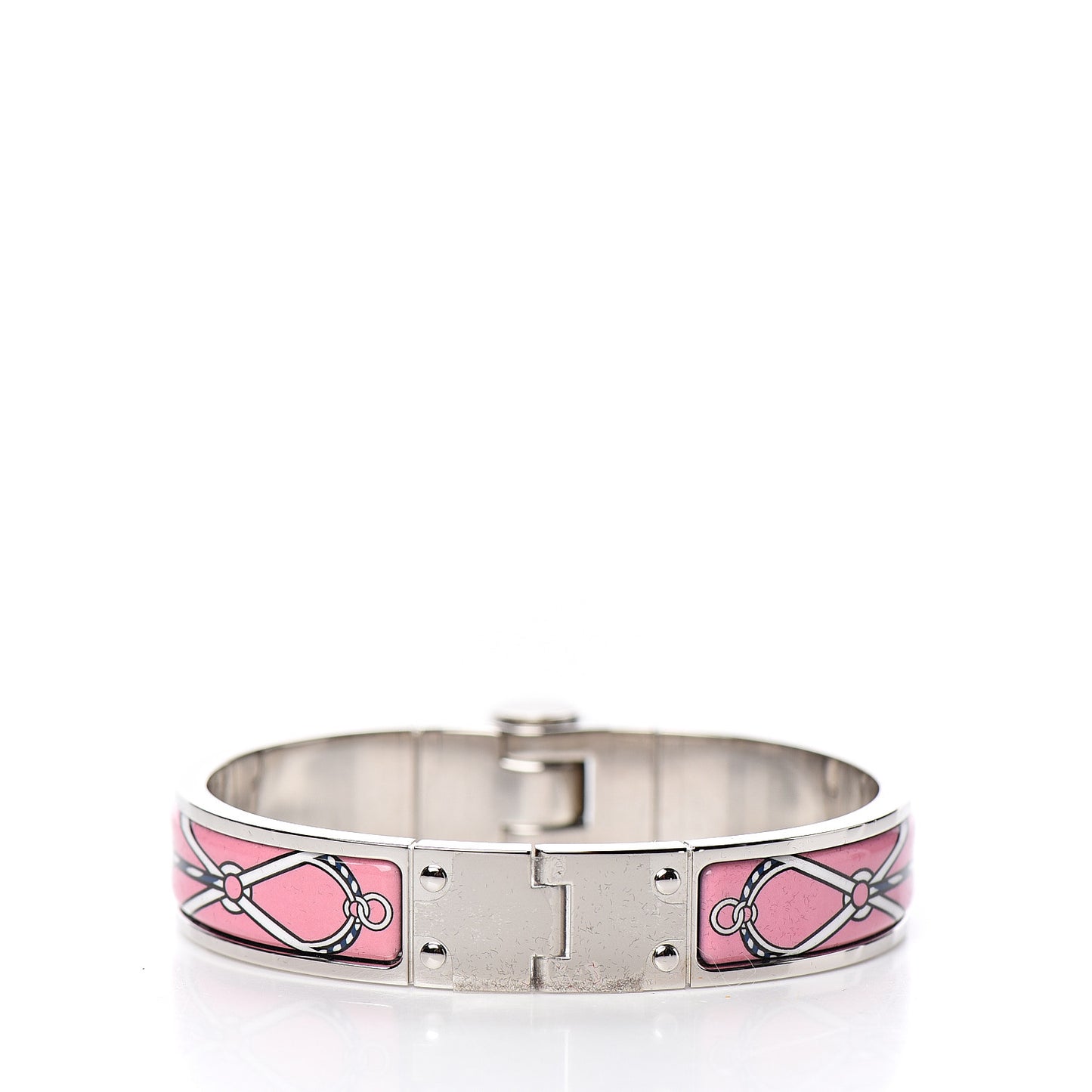 Enamel Printed Narrow Charniere Cuirs Marins Hinged Bracelet S Quadrichromie