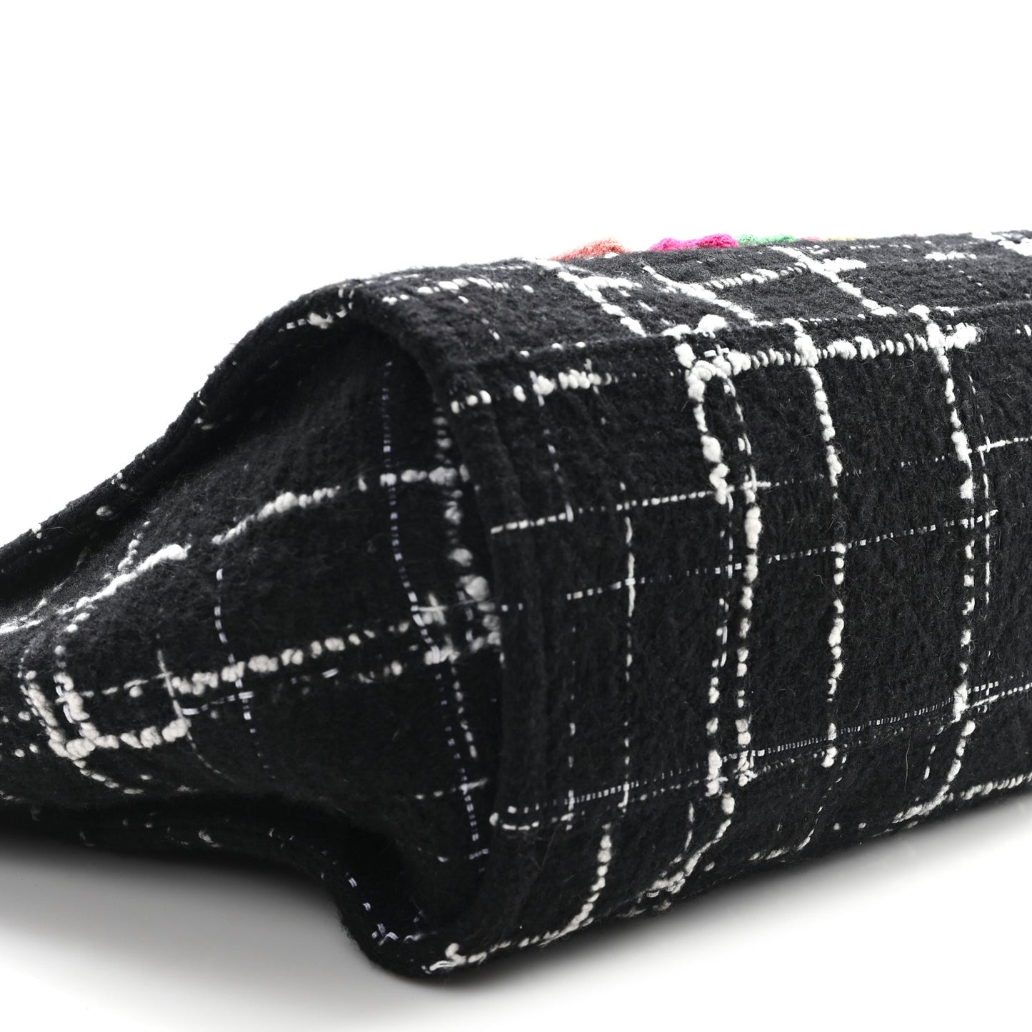 Tweed Medium Deauville Tote Black White Multicolor