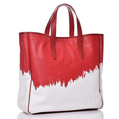 Saint Laurent Canvas Raspail Cascade Print Tote Red 3 of 12