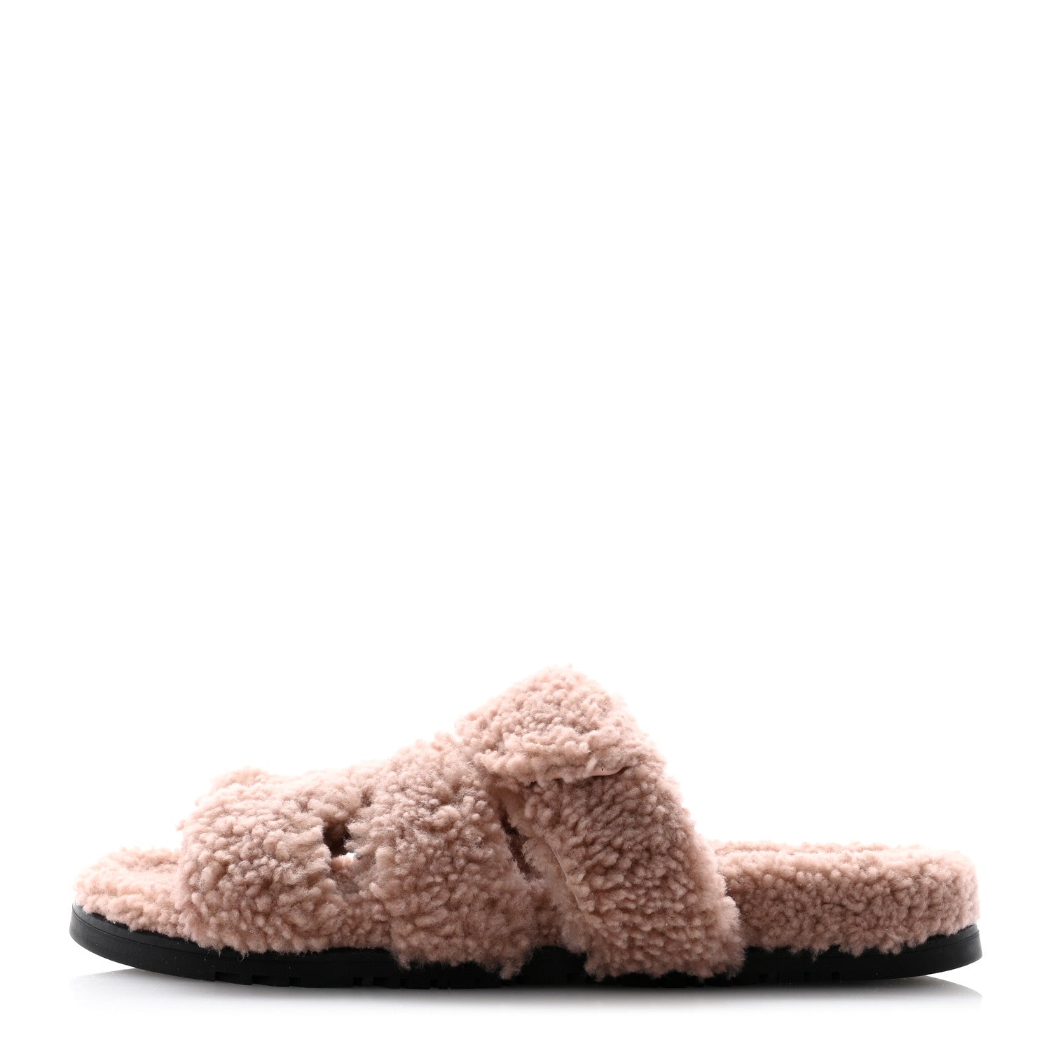 Hermes Woolskin Womens Chypre Sandals 39.5 Bois De Santal 1 of 8