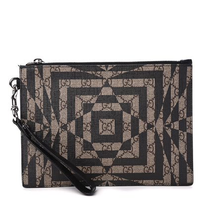 Gucci GG Supreme Monogram Caleido Wristlet Black 1 of 9