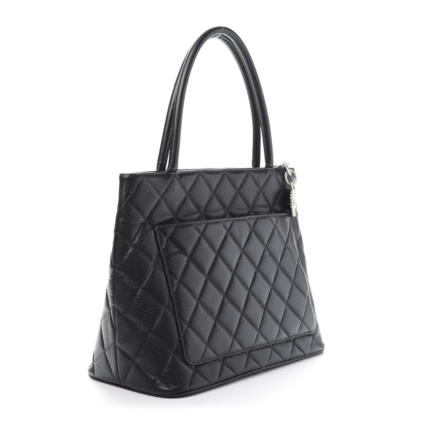 Caviar Quilted Medallion Tote Black
