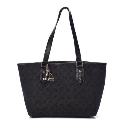 Gucci Denim Monogram Medium Jolicoeur Tote Black 1 of 12