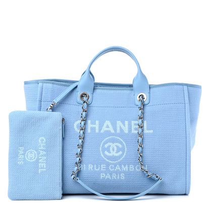 Chanel Mixed Fibers Medium Deauville Tote Light Blue 1 of 10