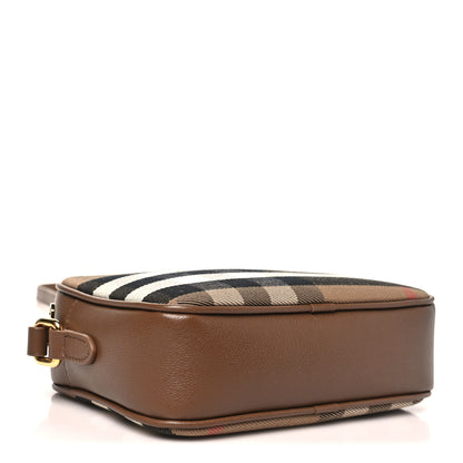 Burberry Calfskin House Check Camera Bag Earth 4 of 9