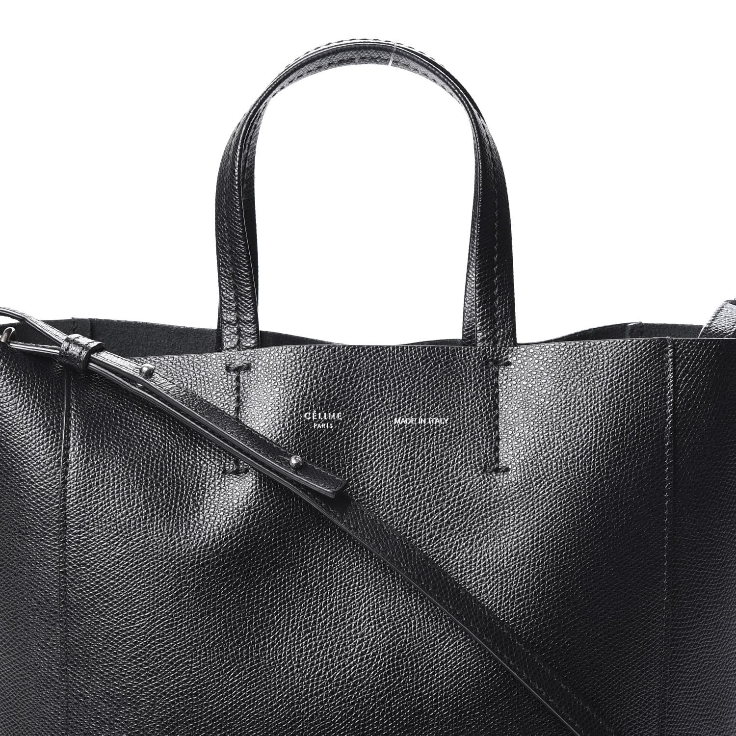 Celine Grained Calfskin Small Vertical Cabas Black 8 of 8