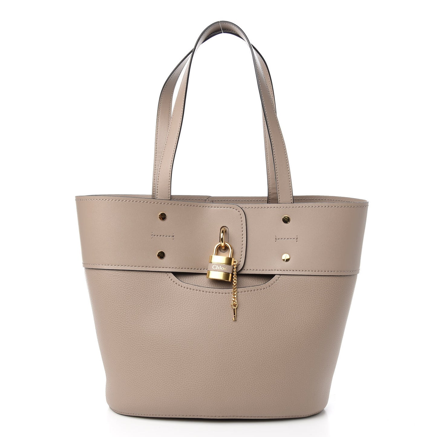 Smooth Grained Calfskin Small Aby Tote Motty Grey