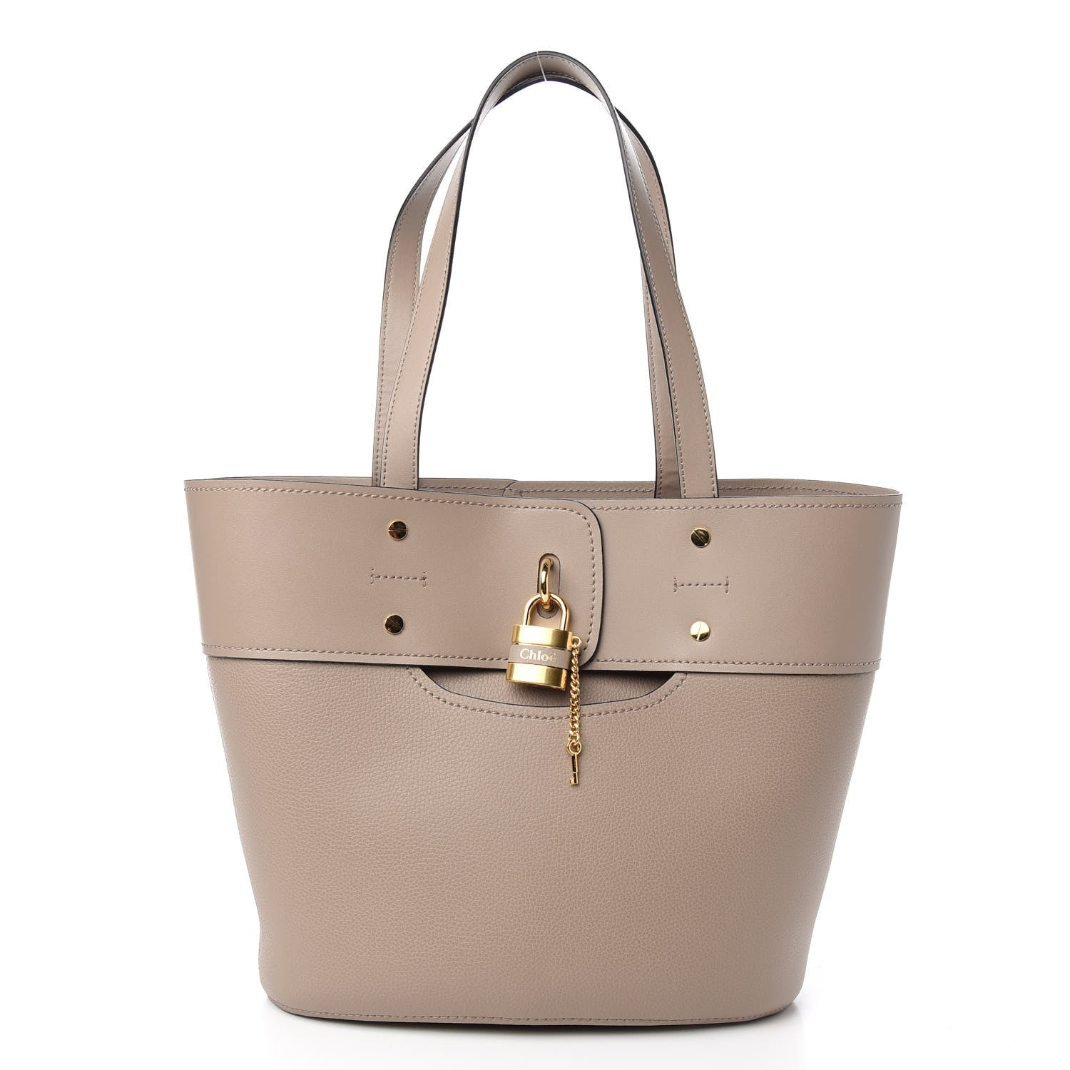 Chloe Smooth Grained Calfskin Small Aby Tote Motty Grey 2 of 9