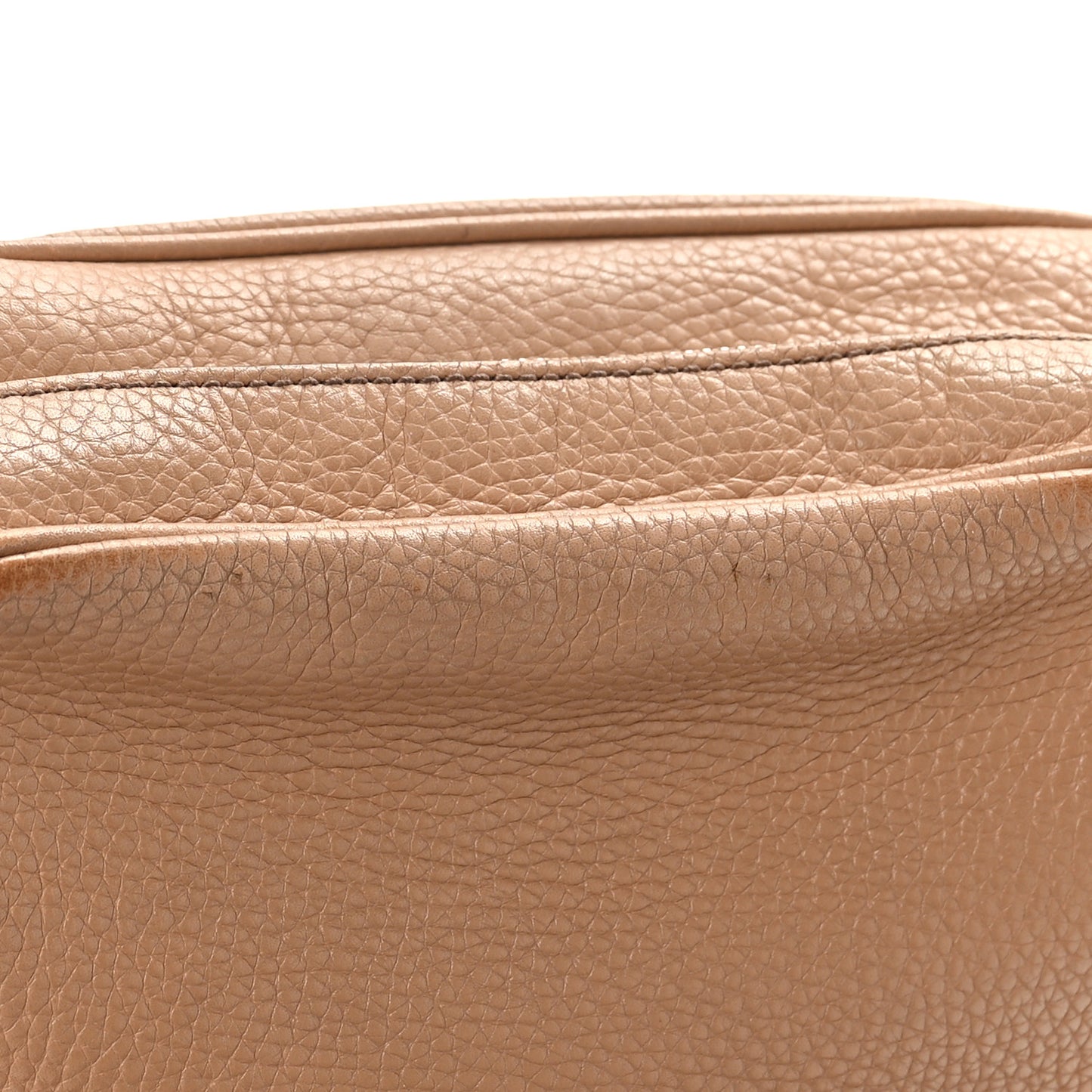 Pebbled Calfskin Small Soho Disco Bag Camelia