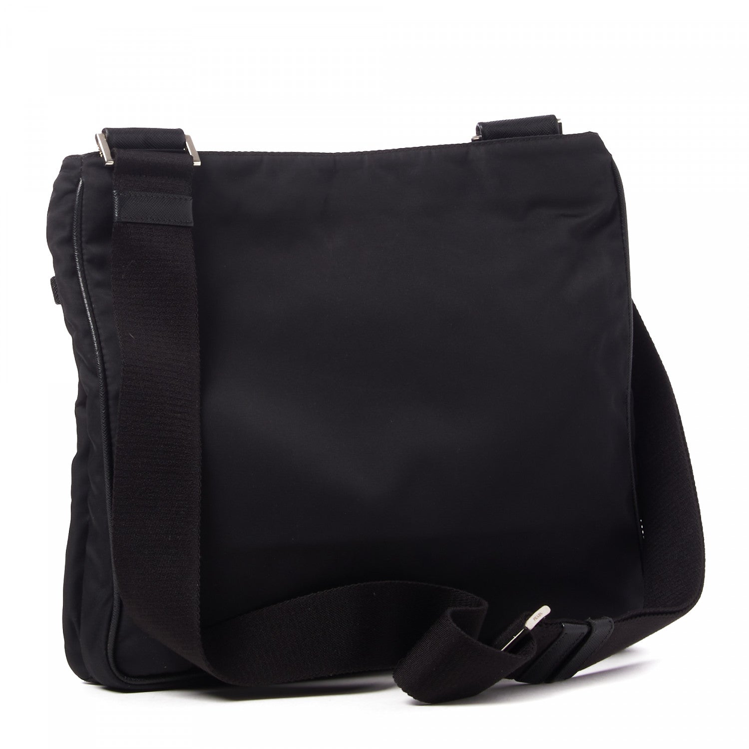 Prada Nylon Flat Messenger Bag Black 2 of 8