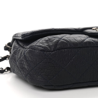 Chanel Sheepskin Quilted Medium Easy Flap Navy Blue 9 of 11