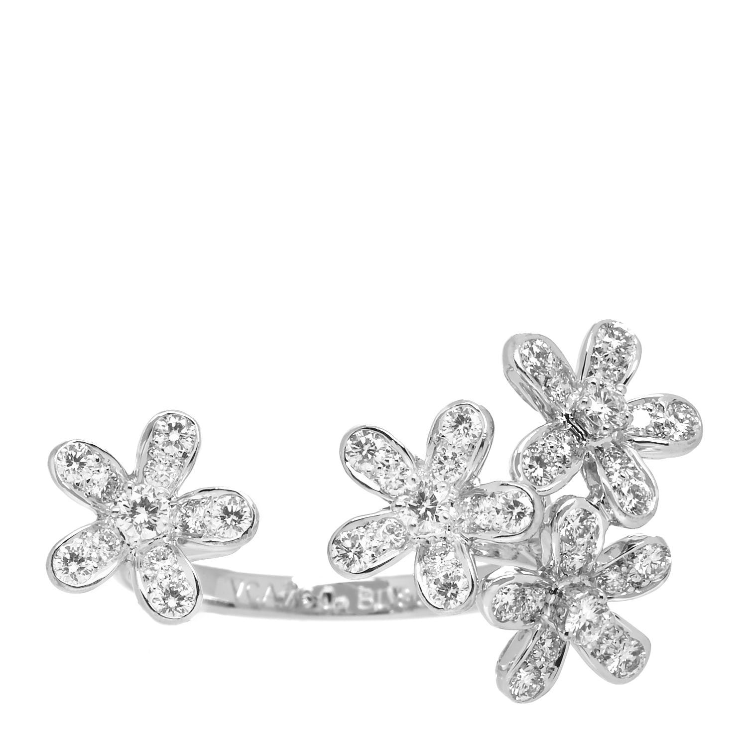 Van Cleef & Arpels 18K White Gold Diamond Socrate Between The Finger Ring 54 6.75 1 of 4