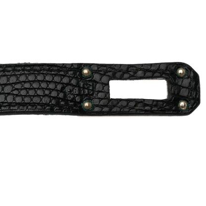 Hermes Lizard Kelly Longue Wallet Black 7 of 7