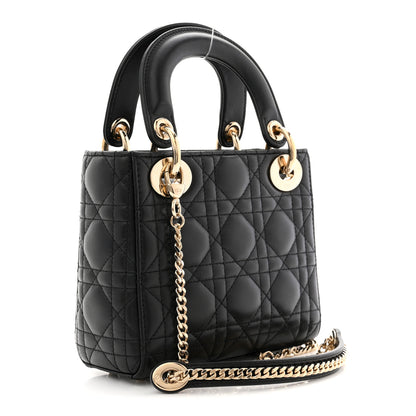 Christian Dior Lambskin Cannage Mini Lady Dior Black 3 of 11