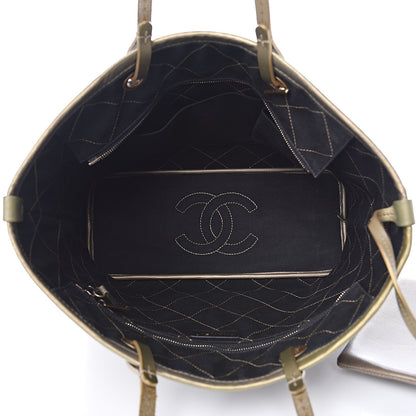 Chanel Grained Calfskin Large Shopping Fever Tote Gold 6 of 16