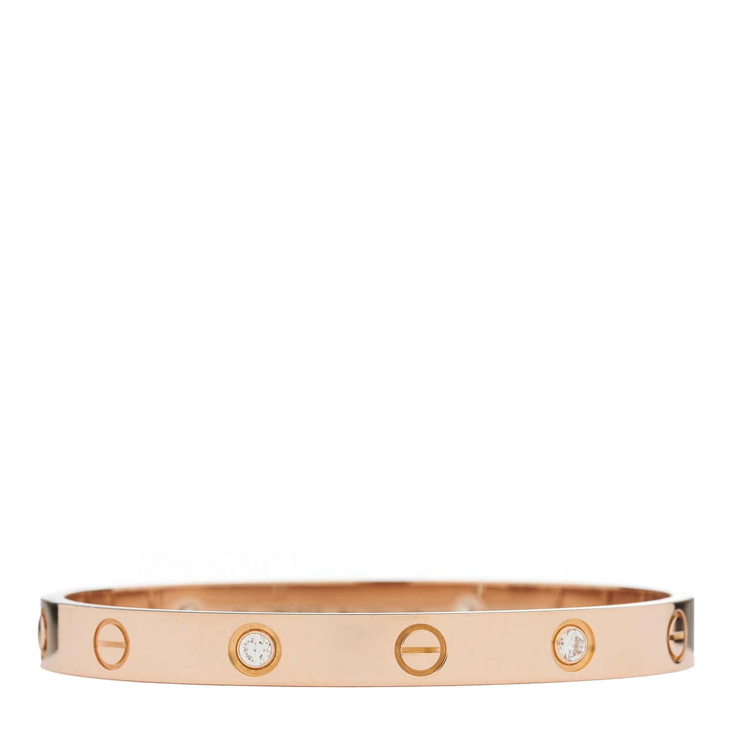 Cartier 18K Pink Gold 4 Diamond LOVE Bracelet 16 1 of 8
