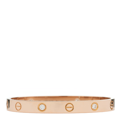Cartier 18K Pink Gold 4 Diamond LOVE Bracelet 16 1 of 8