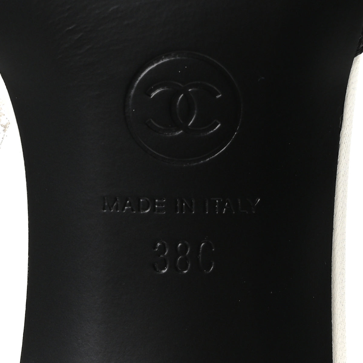 Chanel Lambskin CC Cutout Mules 38 White Black 7 of 10