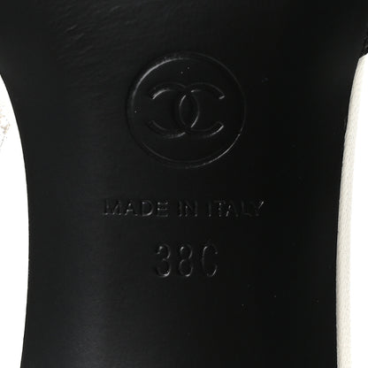 Chanel Lambskin CC Cutout Mules 38 White Black 7 of 10