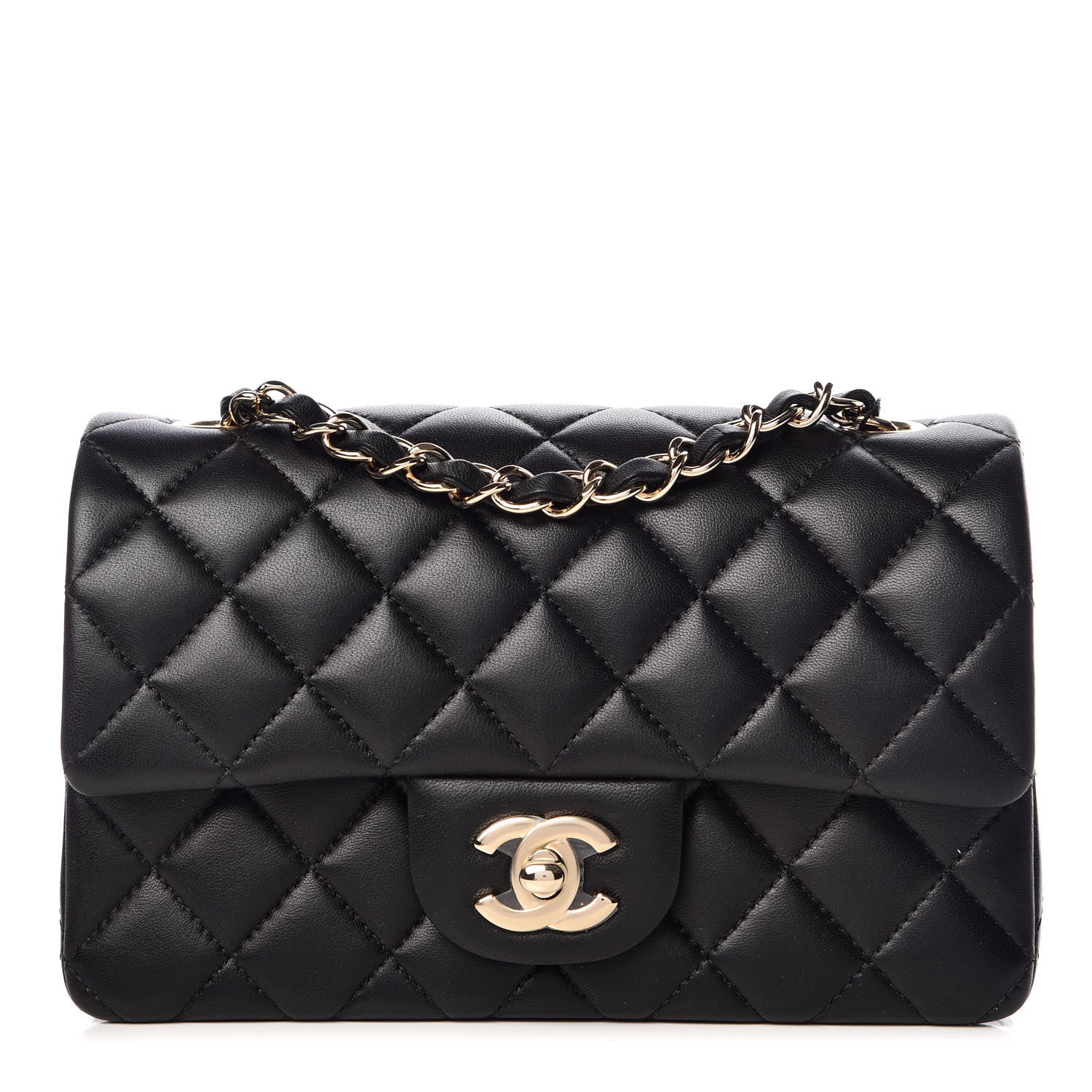 Chanel Lambskin Quilted Mini Rectangular Flap Black 1 of 10