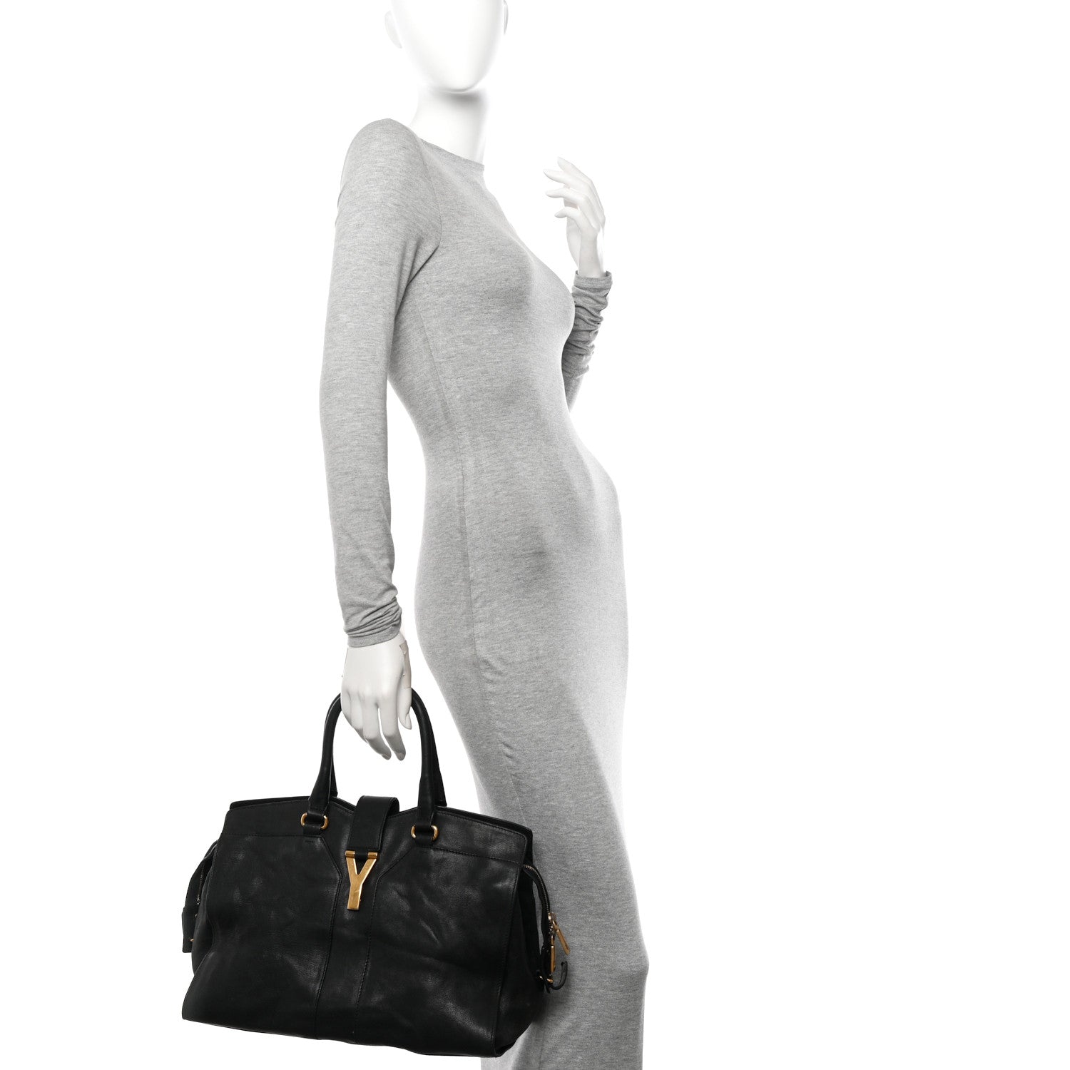 Saint Laurent Sheepskin Medium Cabas ChYc Black 2 of 13