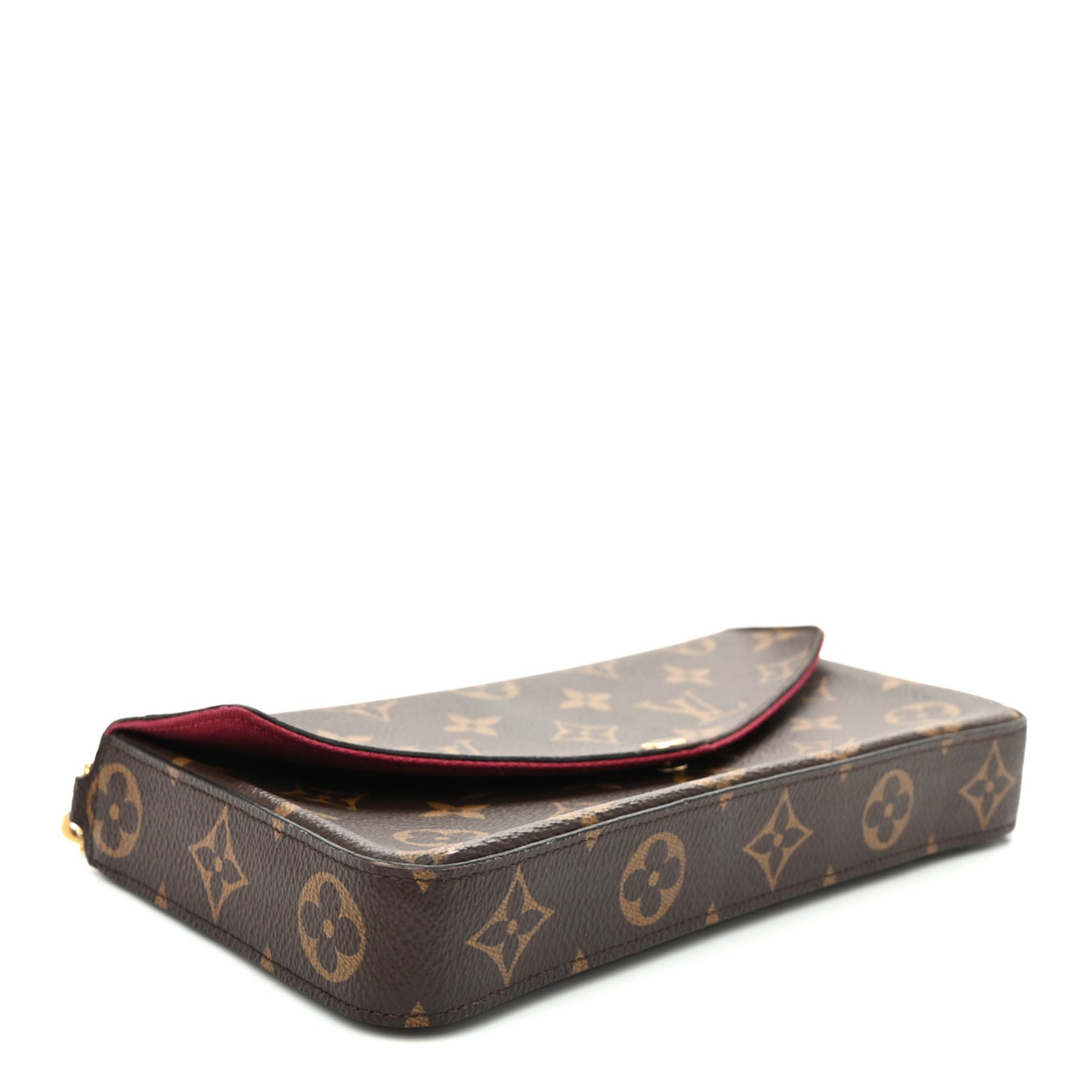 Monogram Pochette Felicie Chain Wallet Fuchsia