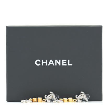 Chanel Crystal Star Drop CC Earrings Silver Gold 5 of 5