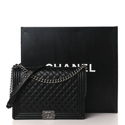 Chanel Lambskin Quilted Large Boy Flap Black 10 of 10