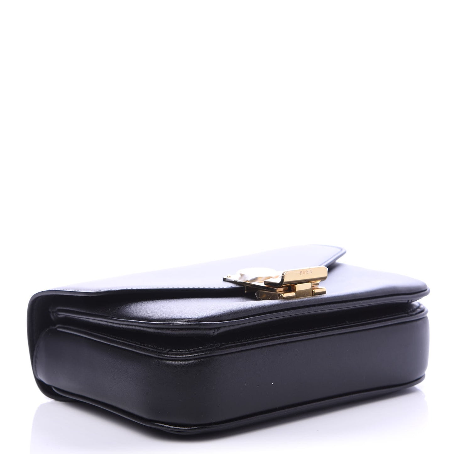 Shiny Calfskin Small C Bag Black