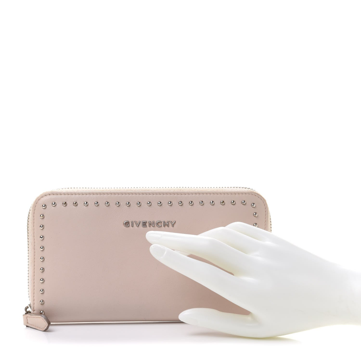 Givenchy Calfskin Studded Pandora Zip Around Wallet Nude Pink 2 of 9