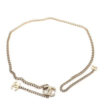 Chanel Enamel CC Chain Logo Belt Gold White 1 of 5