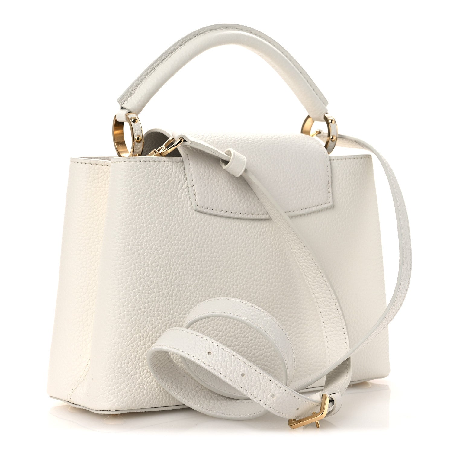 Louis Vuitton Taurillon Capucines BB Snow 2 of 9