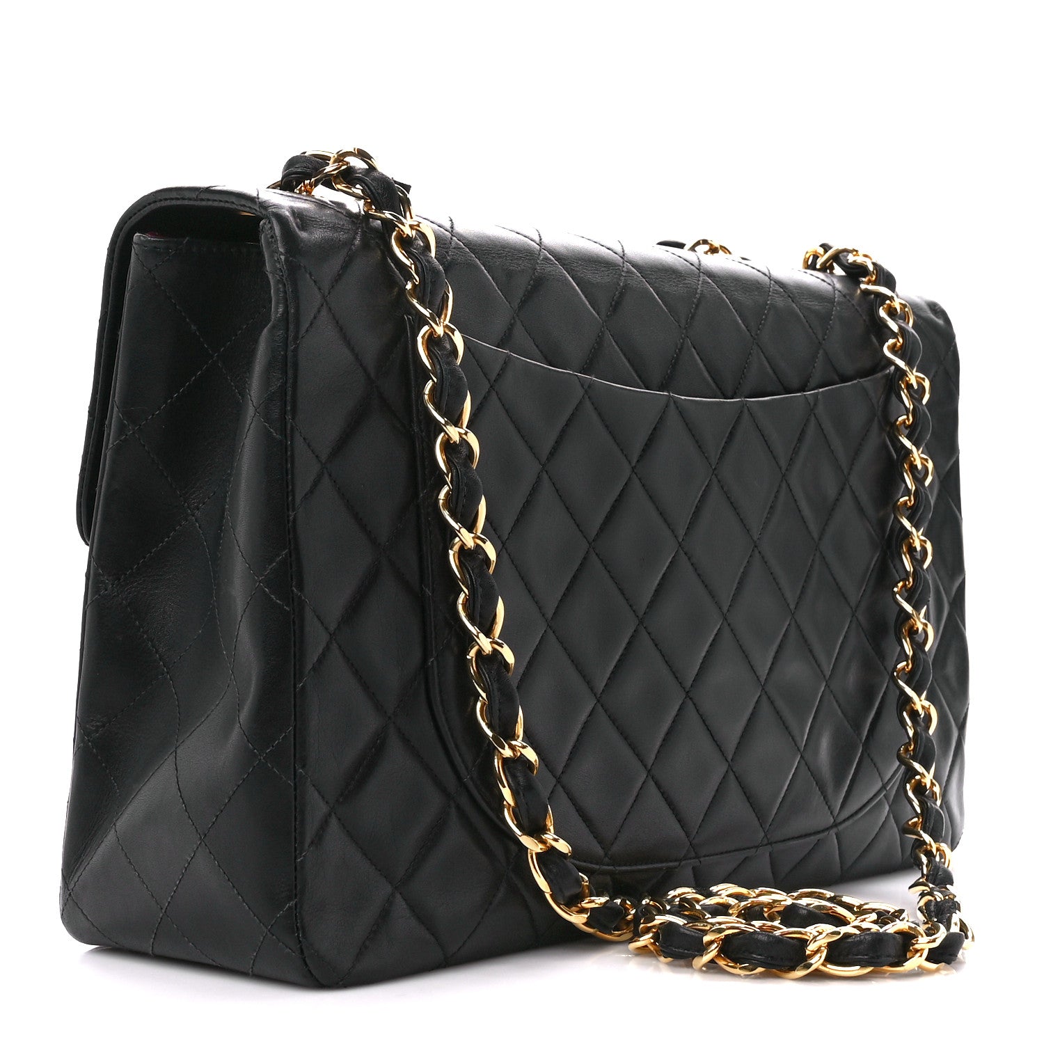 Chanel Lambskin Quilted XL Jumbo Single Flap Black 3 of 11