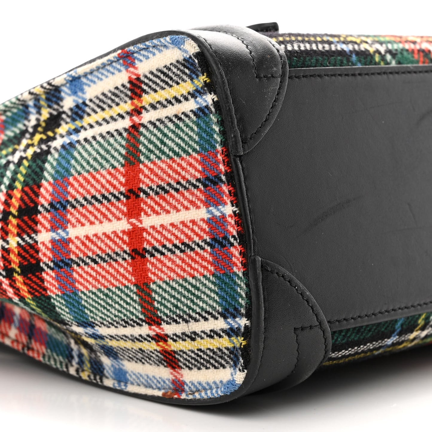 Tartan Calfskin Nano Luggage Red Blue
