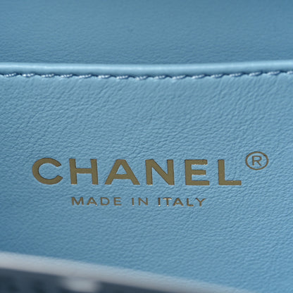 Chanel Caviar Quilted Small Pick Me Up Vanity Case Light Blue 7 of 10