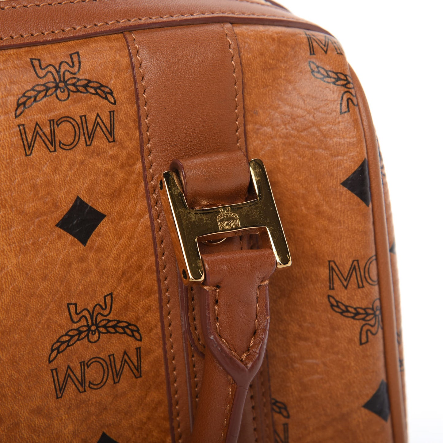 Visetos Mini Boston Bag Cognac