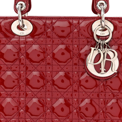 Christian Dior Patent Cannage Large Lady Dior Red 7 of 12