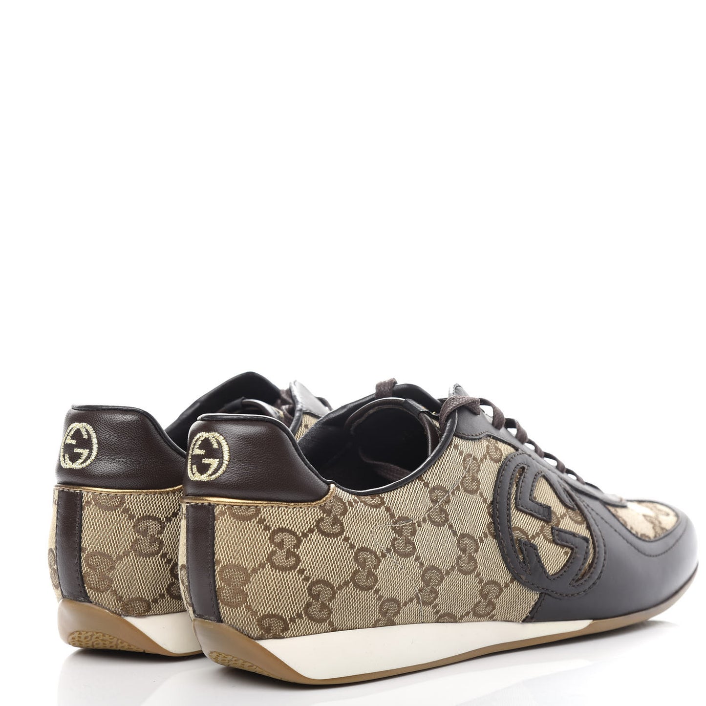 Monogram Nappa Interlocking G Sneakers 39.5 Beige Ebony Cocoa