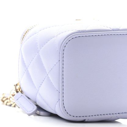 Chanel Lambskin Quilted Top Handle Mini Vanity Case With Chain Light Purple 8 of 9