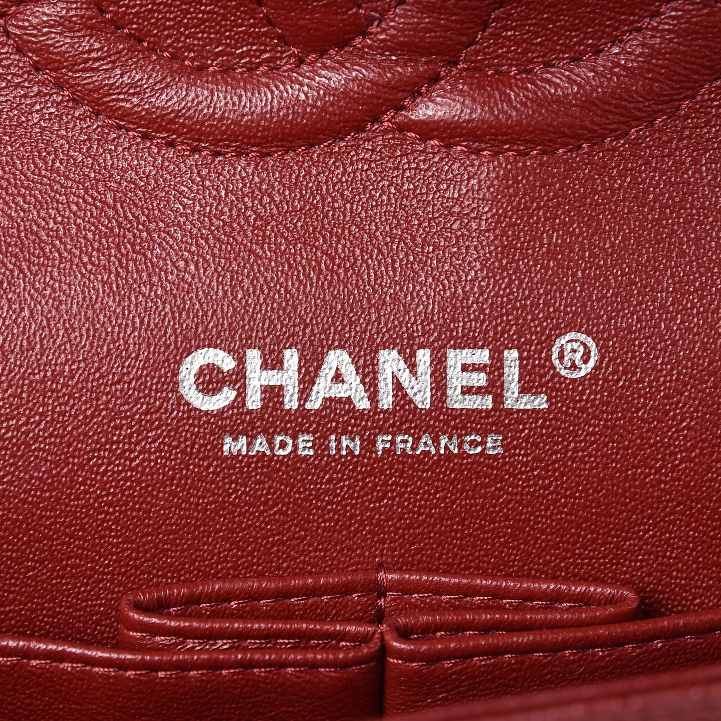 Caviar Quilted Medium Double Flap Dark Red