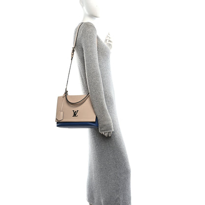 Louis Vuitton Soft Calfskin Lockme II Top Handle Beige Blue 2 of 9